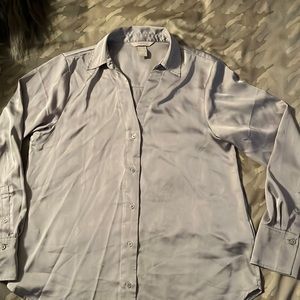 H&M OVERSIZED SATIN BLOUSE S